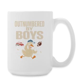Outnumbered by Boys - Large Mug 440 ml - white - Right