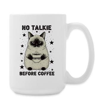 Kein Gespräch Vor Kaffee Liebhaber Katze - Große Tasse 440 ml - Weiß - Rechts