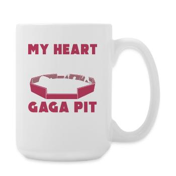 Mein Herz schlägt für Gaga Pit - Große Tasse 440 ml - Weiß - Rechts