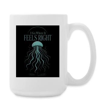 Jellyfish Ocean Jellyfish Flowy Soft Ocean Marine - Large Mug 440 ml - white - Right