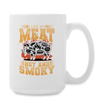 Barbecue grillant de la viande Grillant Barbecue - Grande tasse 440 ml - blanc - Droite