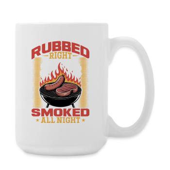 BBQ Grilling Meat Smoking Barbecue - Large Mug 440 ml - white - Right