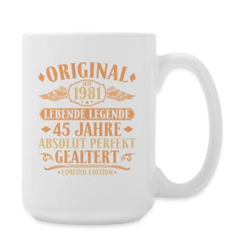 Original 1981 Jahrgang 45. Geburtstag Geschenk - Große Tasse 440 ml - Weiß - Rechts