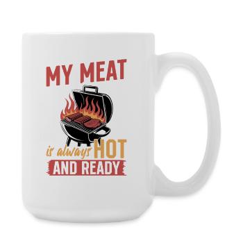 BBQ Grilling Meat Smoking Barbecue - Large Mug 440 ml - white - Right