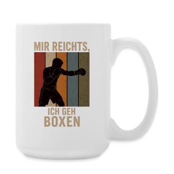 Mir reichts Ich geh boxen Retro Boxer Shirt - Große Tasse 440 ml - Weiß - Rechts