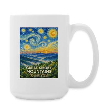 Great Smoky Mountains Poster National Park - Large Mug 440 ml - white - Right