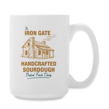 sourdough Bread Baking Iron Gate Handcrafted - Large Mug 440 ml - white - Right