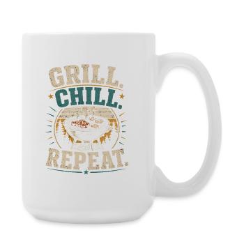 Dad Father Hero Grill Master BBQ Gift - Large Mug 440 ml - white - Right