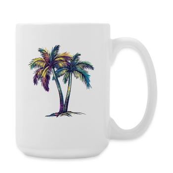 Regenbogenpalmen Tropentraum - Große Tasse 440 ml - Weiß - Rechts