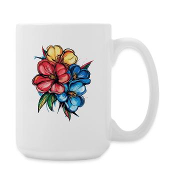 Explosion de l’hibiscus tropical - Grande tasse 440 ml - blanc - Droite