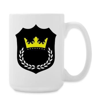 Couronne Splendeur Jaune Noir - Grande tasse 440 ml - blanc - Droite