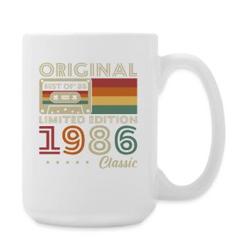 1986 Vintage Retro Birthday Gift - Large Mug 440 ml - white - Right
