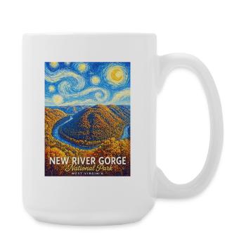 New River Gorge Landschaft National Park - Große Tasse 440 ml - Weiß - Rechts