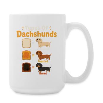 Funny Types Of Dachshunds Dog - Large Mug 440 ml - white - Right