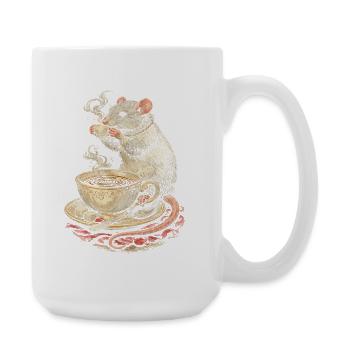 Farbratte Fancy Rat Großmaus Hausratte - Große Tasse 440 ml - Weiß - Rechts