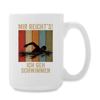 Mir reicht's Ich geh schwimmen Retro Schwimmer - Große Tasse 440 ml - Weiß - Rechts