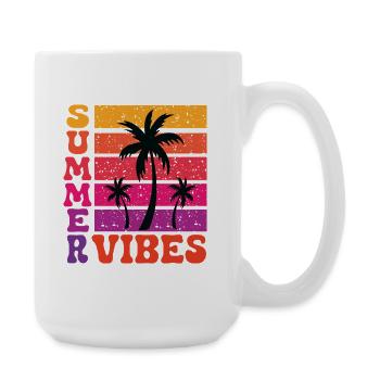 Summer Vibes Palm Trees Retro Sun Beach - Large Mug 440 ml - white - Right
