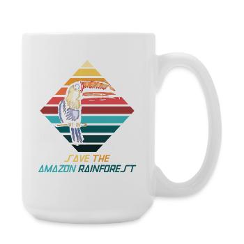 Save  – Regenwald retten - Große Tasse 440 ml - Weiß - Rechts