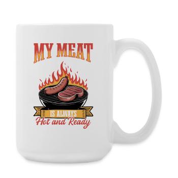 Barbecue grillant de la viande Grillant Barbecue - Grande tasse 440 ml - blanc - Droite