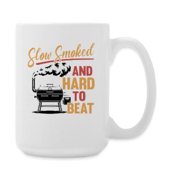 Barbecue grillant de la viande Grillant Barbecue - Grande tasse 440 ml - blanc - Droite