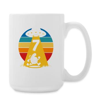Rainbow UFO Abduction Cartoon 6 7 Meme - Large Mug 440 ml - white - Right