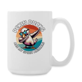 Drôle de dictons sur le canard laqué - Grande tasse 440 ml - blanc - Droite