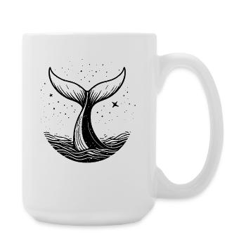 Whale Silhouette Minimal Ocean Design - Large Mug 440 ml - white - Right