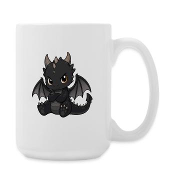 Little Black Dragon with Wings - Large Mug 440 ml - white - Right