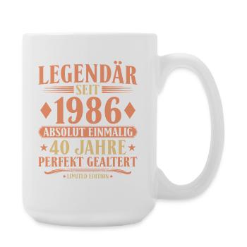 1986 Geboren - Absolut Einmalig 40. Geburtstag - Große Tasse 440 ml - Weiß - Rechts
