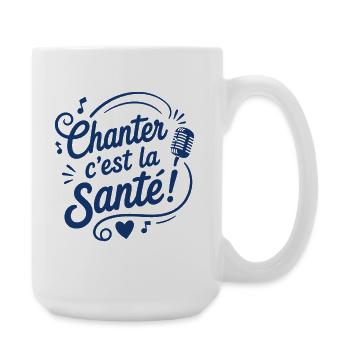 Chanter c’est la Santé Microphone - Grande tasse 440 ml - blanc - Droite