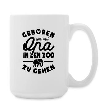Geboren um mit Opa in den Zoo zu gehen - Große Tasse 440 ml - Weiß - Rechts