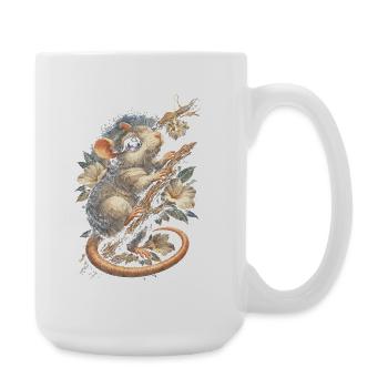 Farbratte Fancy Rat Großmaus Hausratte - Große Tasse 440 ml - Weiß - Rechts