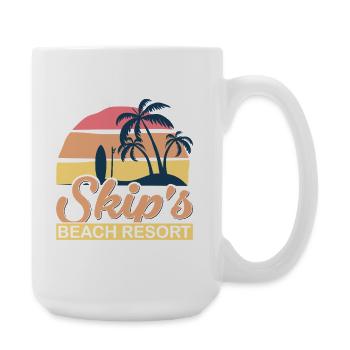 Skip's Beach Resort tropischer Sommerurlaub - Große Tasse 440 ml - Weiß - Rechts