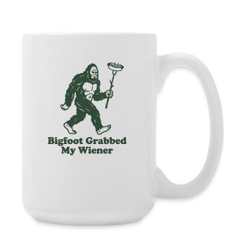 Funny Camping Sasquatch Bigfoot Got My Peni - Large Mug 440 ml - white - Right