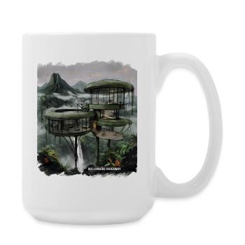BILLIONAIRE HIDEAWAY - Futuristic Jungle Villa  - Large Mug 440 ml - white - Right