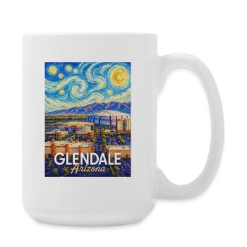 Glendale Arizona Sternennacht - Große Tasse 440 ml - Weiß - Rechts