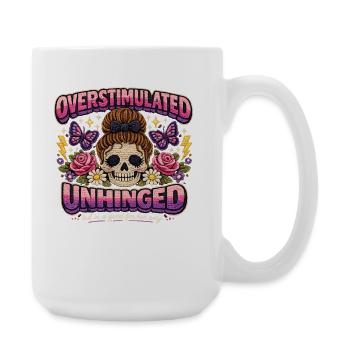 Overstimulated Unhinged Patch Skelett Geschenk - Große Tasse 440 ml - Weiß - Rechts