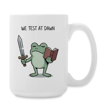 Dawn Frog Knight Reading Sword Design - Large Mug 440 ml - white - Right