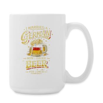 Verheiratet Mit Einem Deutschen - Große Tasse 440 ml - Weiß - Rechts