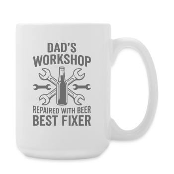 DADS WORKSHOP REPAIRED WITH BEER BEST FIXER Profi - Large Mug 440 ml - white - Right