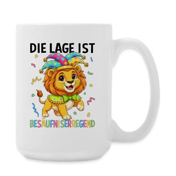 Die Lage Ist Besäufniserregend Löwe - Große Tasse 440 ml - Weiß - Rechts