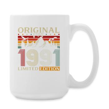 35. Geburtstag Geschenk Original Mai 1991 - Große Tasse 440 ml - Weiß - Rechts