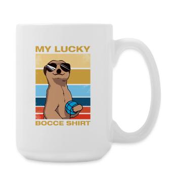 My lucky bocce Petanque Boule Boulespieler - Große Tasse 440 ml - Weiß - Rechts
