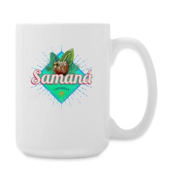 Samana Karibik Dominikanischen Republik Souvenir - Große Tasse 440 ml - Weiß - Rechts