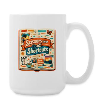 Schere statt Abkürzung | Scrapbooking - Große Tasse 440 ml - Weiß - Rechts