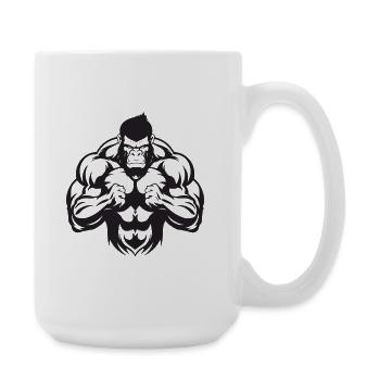 Gorilla Bodybuilding - Large Mug 440 ml - white - Right