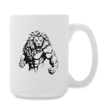 Lion Bodybuilding - Large Mug 440 ml - white - Right