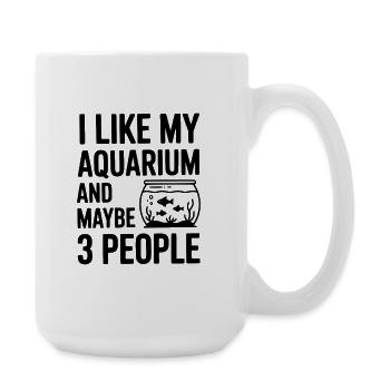 J’aime mon aquarium et peut-être trois personnes - Grande tasse 440 ml - blanc - Droite
