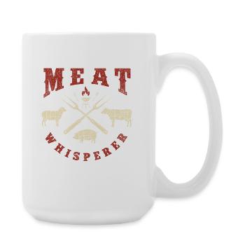 Humour Meat Whisperer BBQ Pitmaster - Grande tasse 440 ml - blanc - Droite