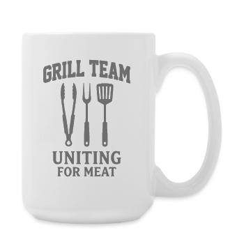 GRILL TEAM UNITING FOR MEAT BBQ Graphic - Large Mug 440 ml - white - Right